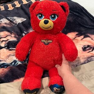 Build a Bear Captain Marvel Red With Gold Glitter Plush Bear Toy-16”